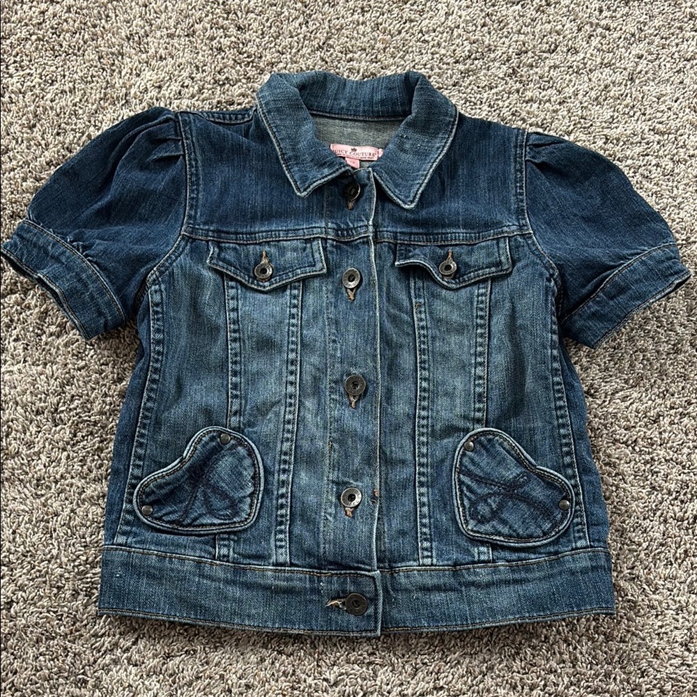 Juicy Couture Girls Blue Jean Jacket with Short Sleeves
